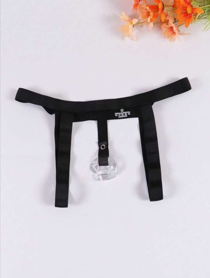 Men's Black Sexy Elastic Ring Support Briefs